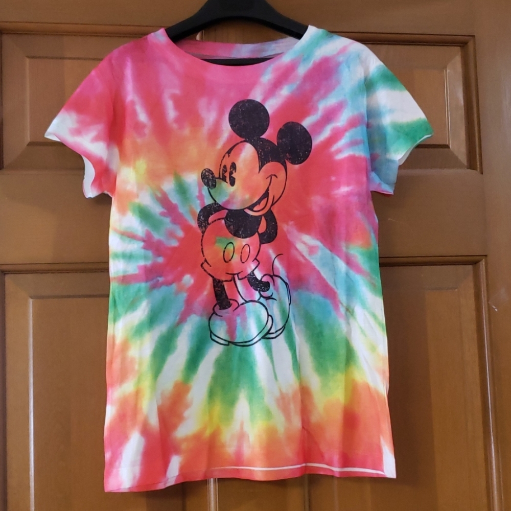 Disney Girl's Tye Dyed Mickey Mouse T-Shirt 7/8 ☀️